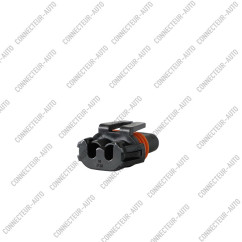 CONNECTEUR 2 VOIES NOIR AVEC JOINT ORANGE