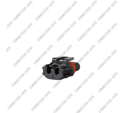 CONNECTEUR 2 VOIES NOIR AVEC JOINT ORANGE