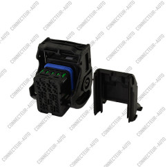 CONNECTEUR ECU 32 VOIES NOIR ISOLANT BLEU SÉCURITÉ VERTE