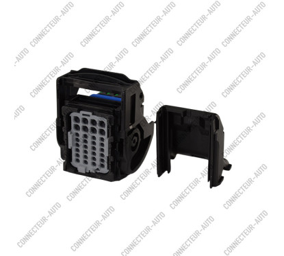 CONNECTEUR ECU 32 VOIES NOIR ISOLANT BLEU SÉCURITÉ VERTE