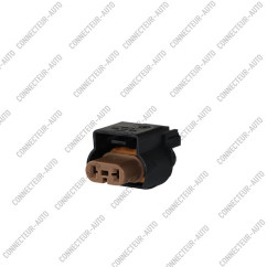 CONNECTEUR 2 VOIES AVEC JOINT MARRON ET SECURITÉ MARRON