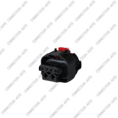 CONNECTEUR 6 VOIES JOINT GRIS ET VERROU ROUGE