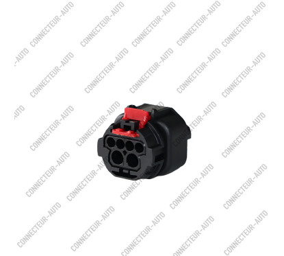 CONNECTEUR 6 VOIES JOINT GRIS ET VERROU ROUGE