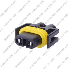 CONNECTEUR FEMELLE 2 VOIES ETANCHE JOINT JAUNE