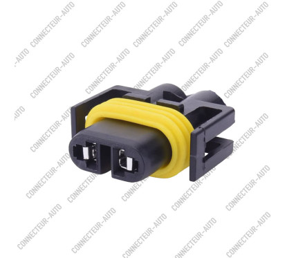 CONNECTEUR FEMELLE 2 VOIES ETANCHE JOINT JAUNE